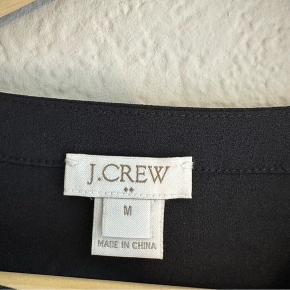 J. Crew Top Womens Size Medium Black Long Sleeve Bell Flare Cuffs Boat Neck - Picture 6 of 7